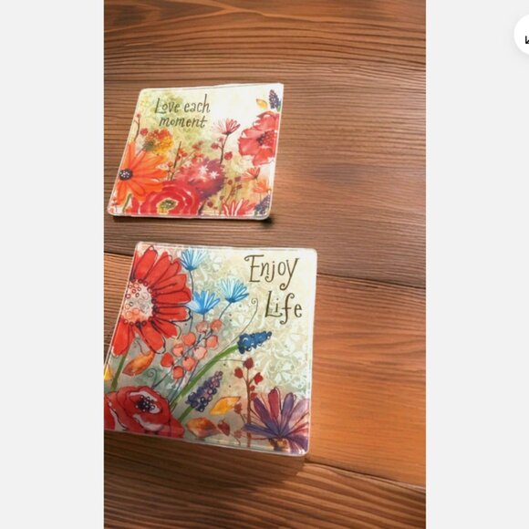 Cracker Barrel LOVE EACH MOMENT SHARE SMILES Glass plates 4 - Picture 2 of 3